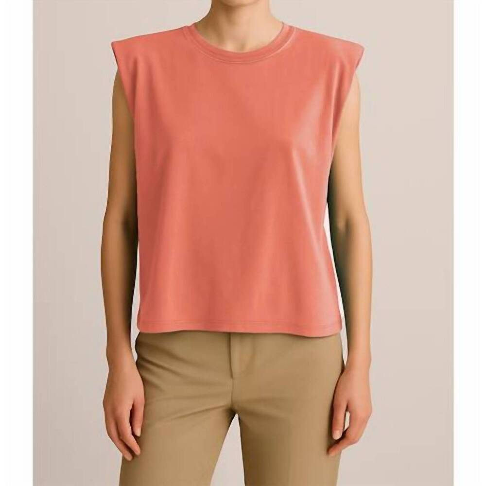 NEW PROJECT SOCIAL T belzo crewneck tee in vintage coral